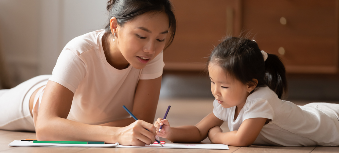 mum with young daughter